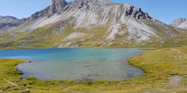 A mountain lake in summer