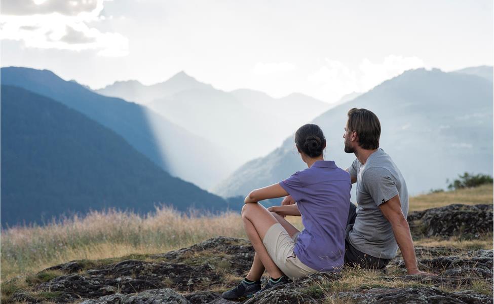 A couple enjoys the view