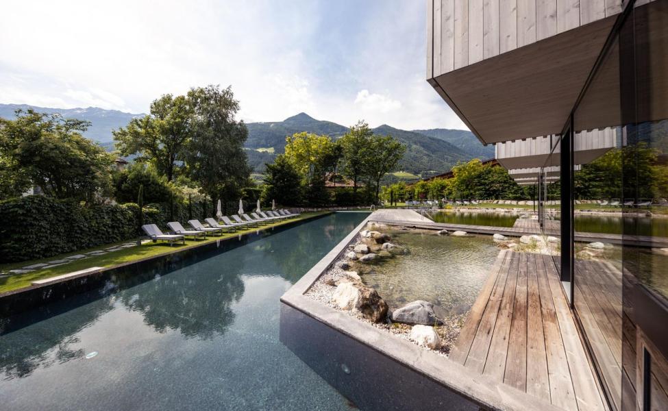The outdoor pools